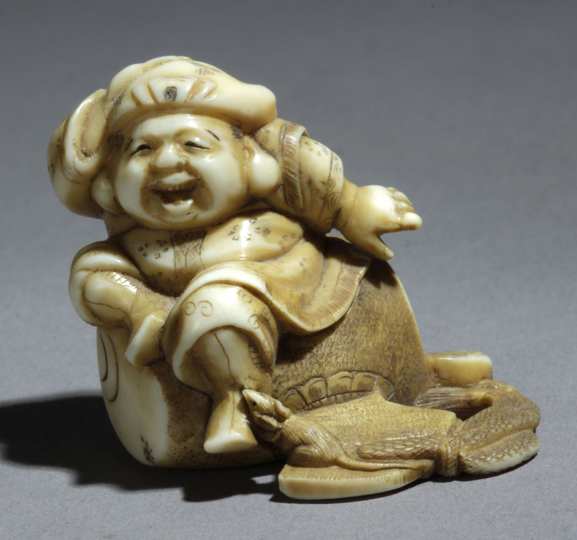 A late 19th century Japanese netsuke from Meiji period. Signed Kogyoko