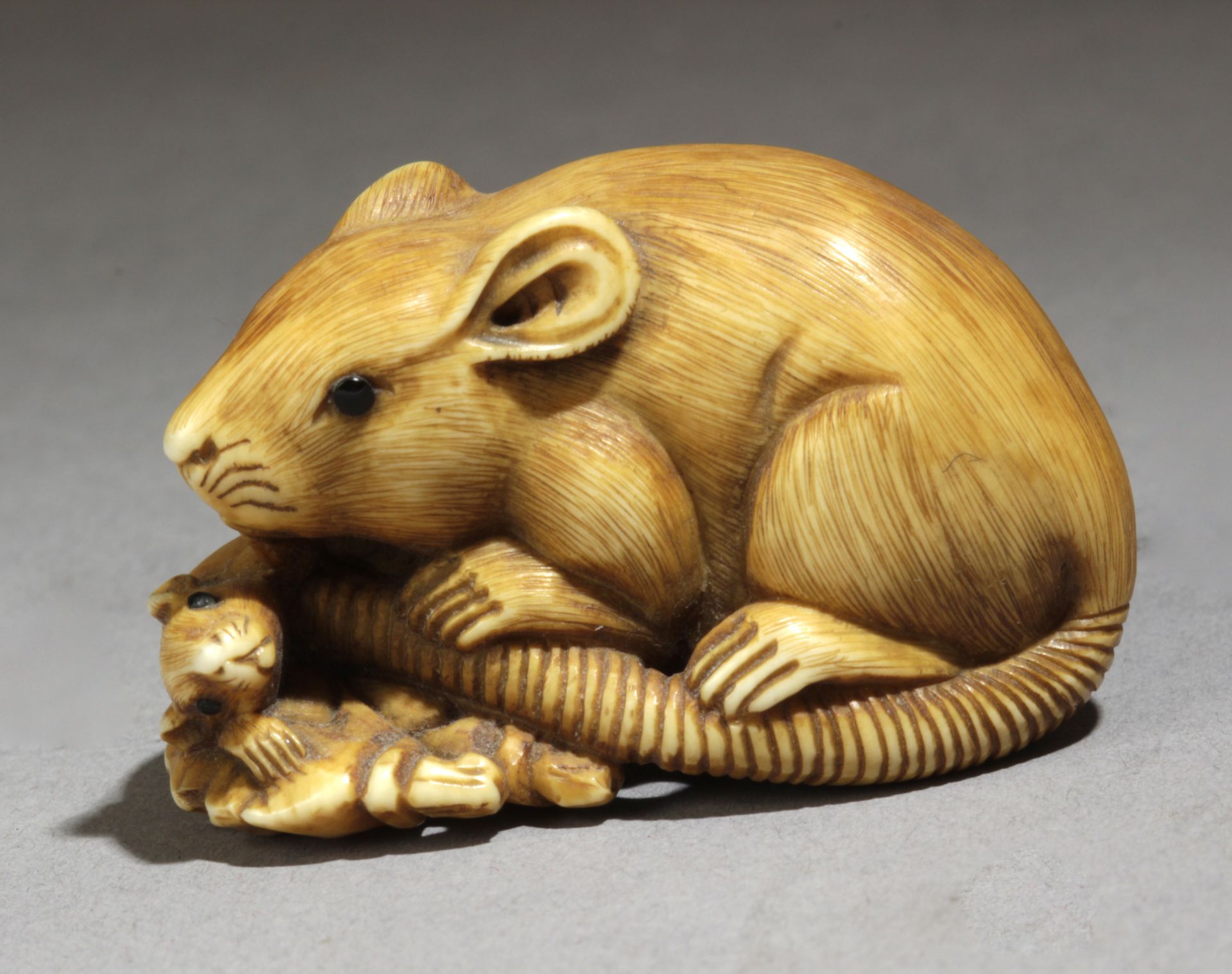 A 19th century Japanese netsuke from Meiji period. Signed Kosai