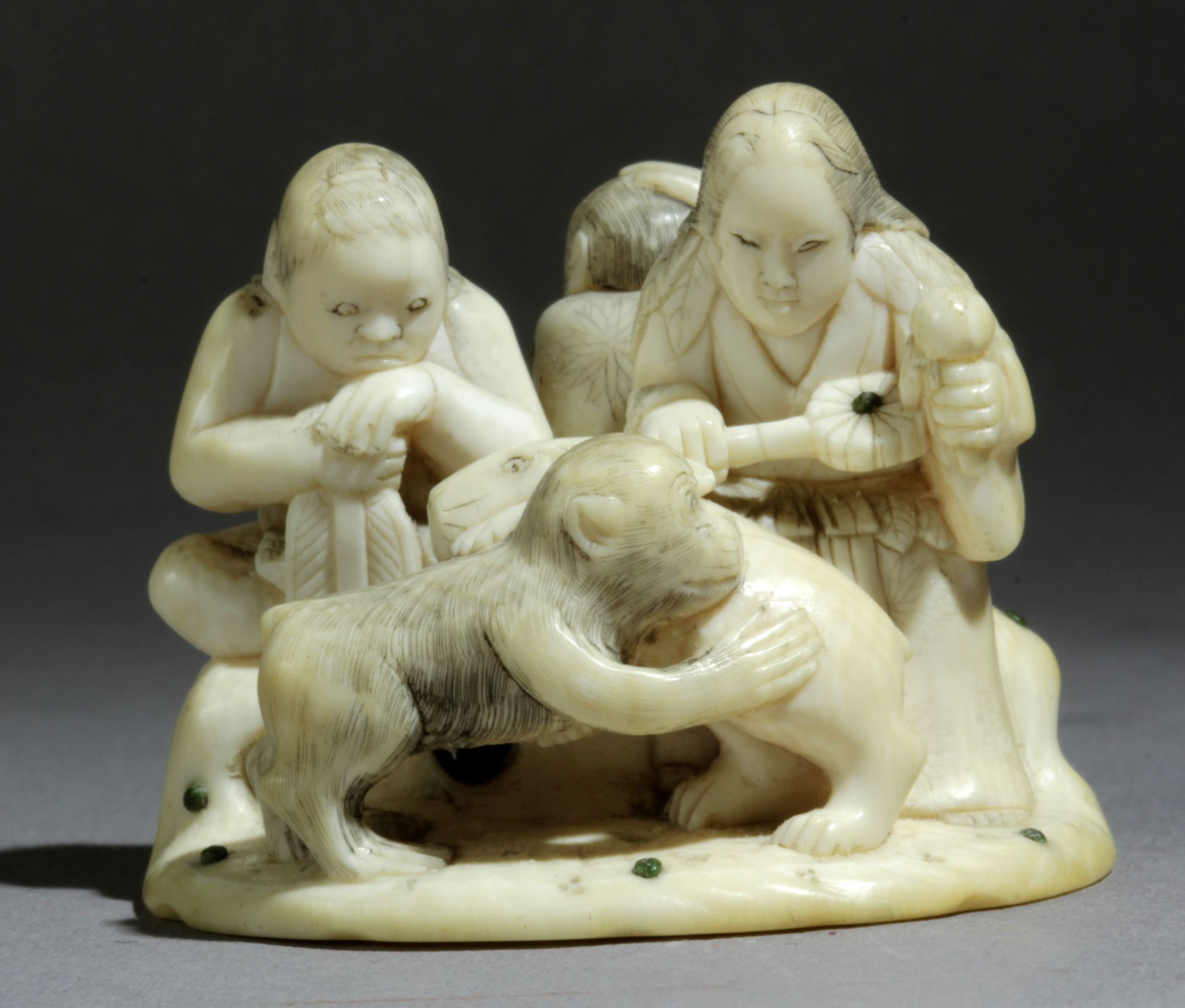 A Japanese netsuke-okimono circa 1860-1880 from Meiji period. Signed Ono Kiyomitsu