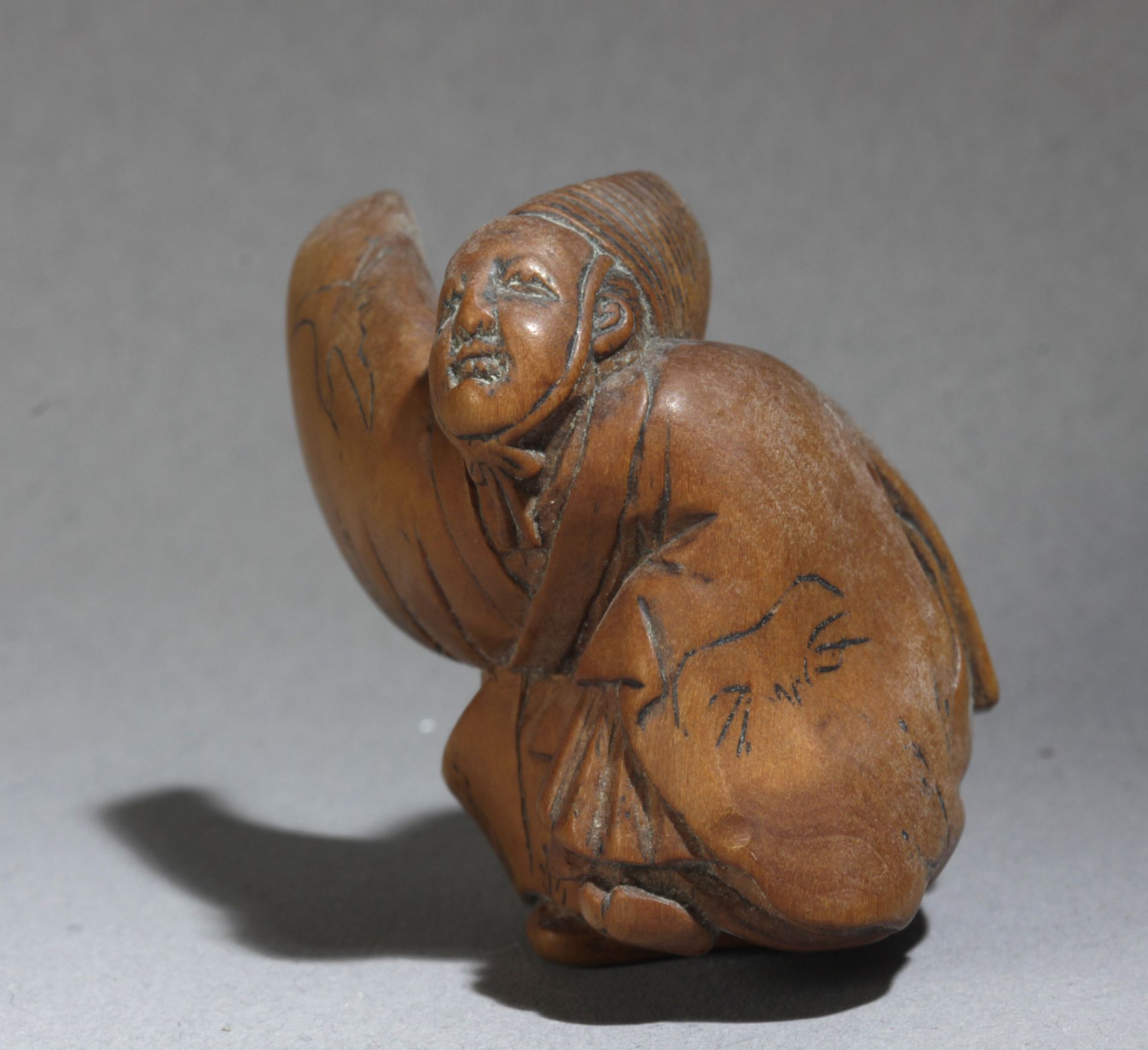 A 19th century Japanese netsuke from Meiji period. Signed Noriaki