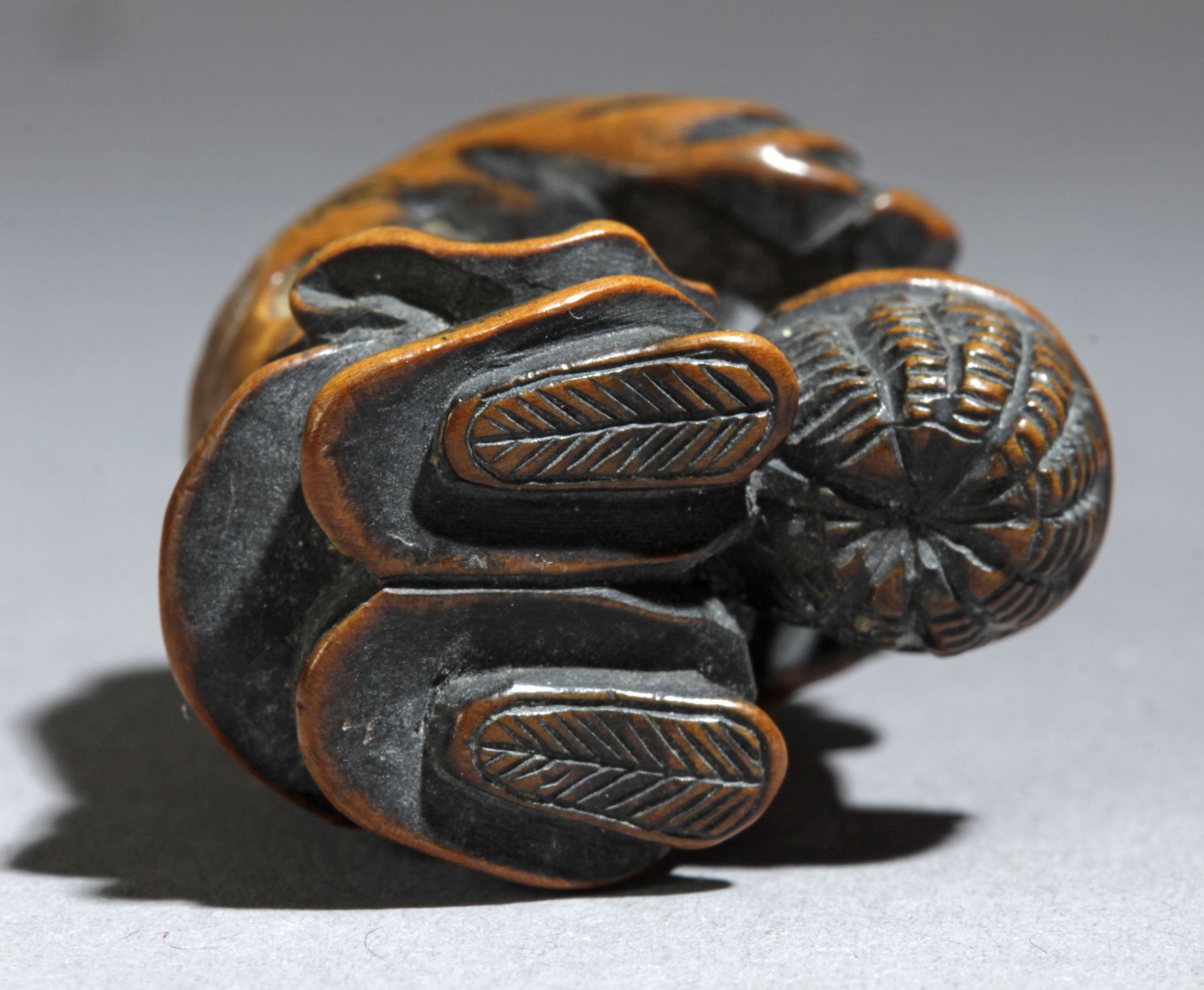 A 19th century Japanese netsuke from Edo period. Signed Tomochika? - Bild 5 aus 10