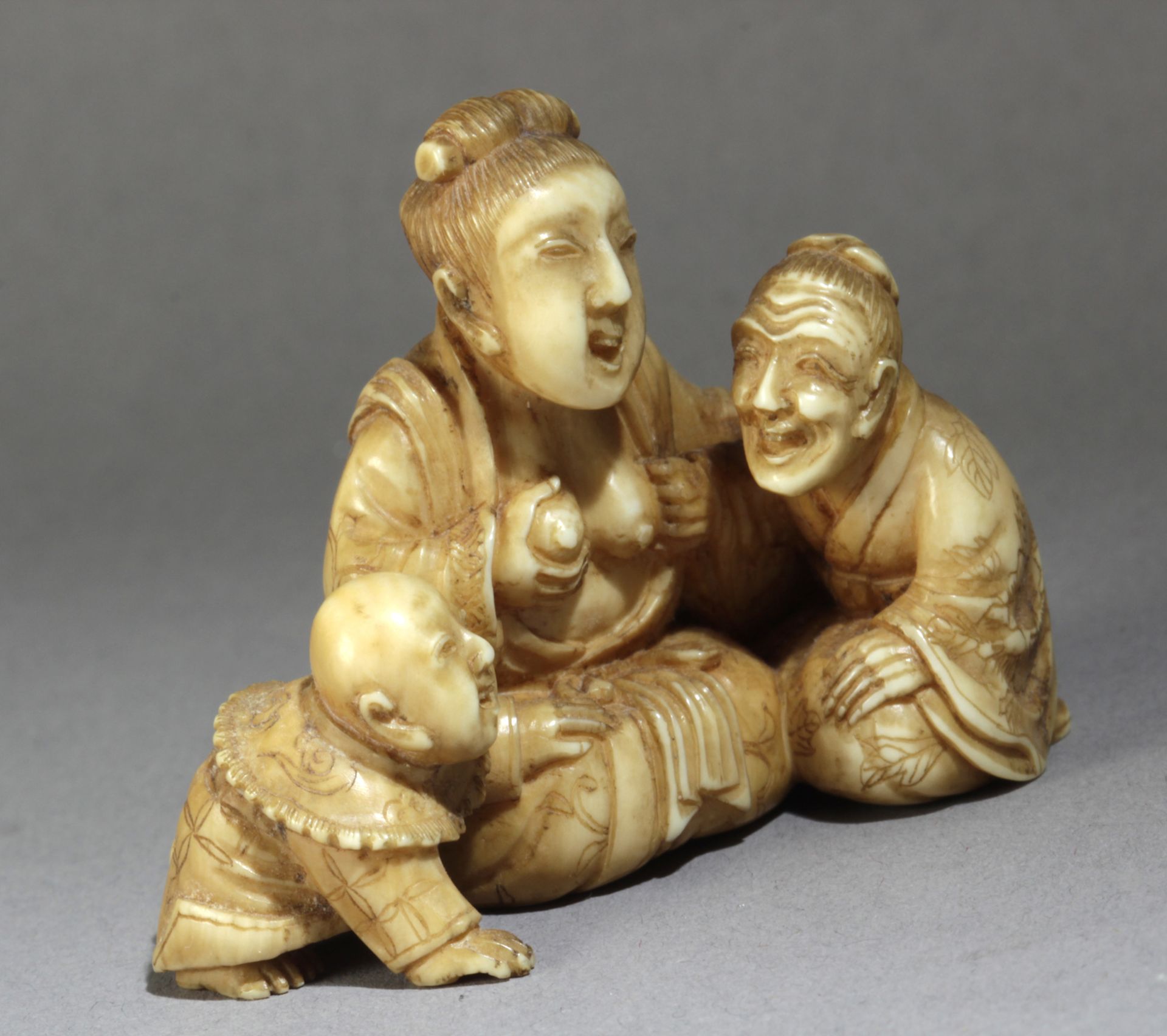 A late 19th century Japanese netsuke from Meiji period. Signed Masaharu