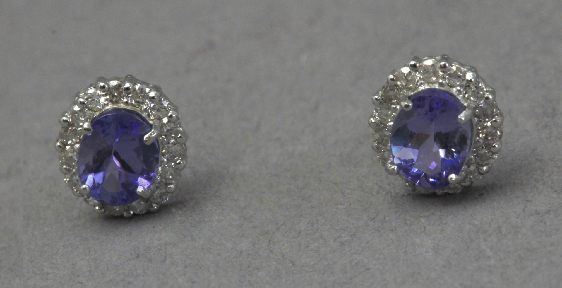 A pair of diamond and kyanite cluster earrings - Image 6 of 6