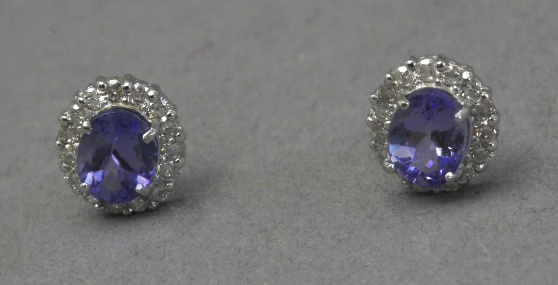 A pair of diamond and kyanite cluster earrings - Image 3 of 6