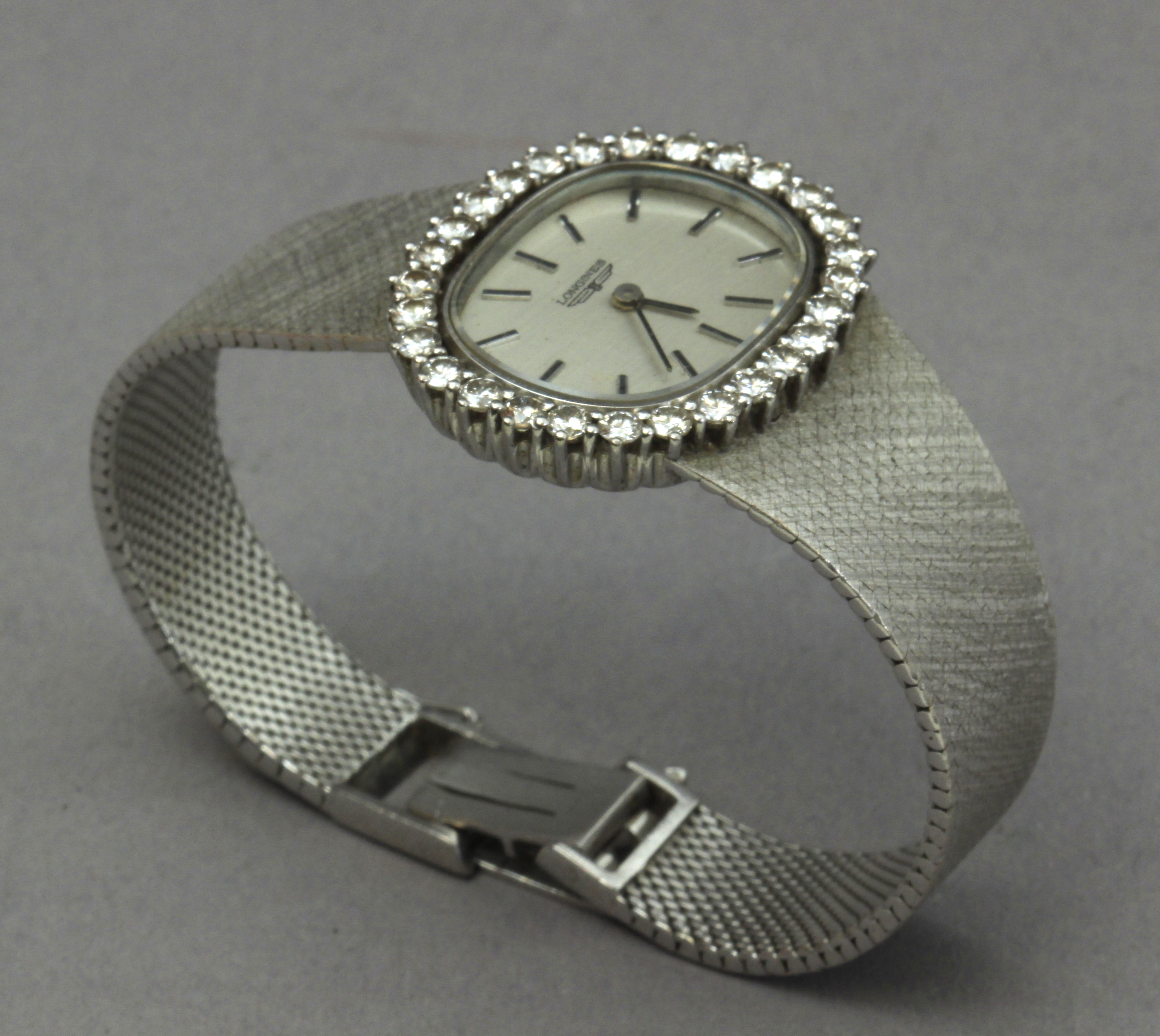 Longines. Ladies wrist watch circa 1970-1979. Platinum and diamonds eyeball - Image 9 of 9