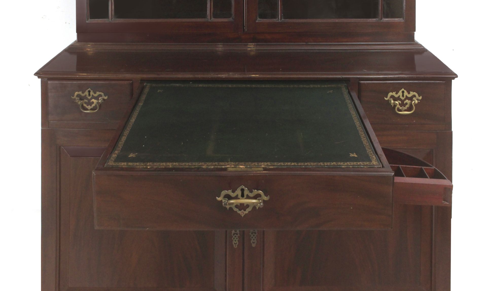 An early 19th century English mahogany writing bookcase desk from George IV period - Image 4 of 9