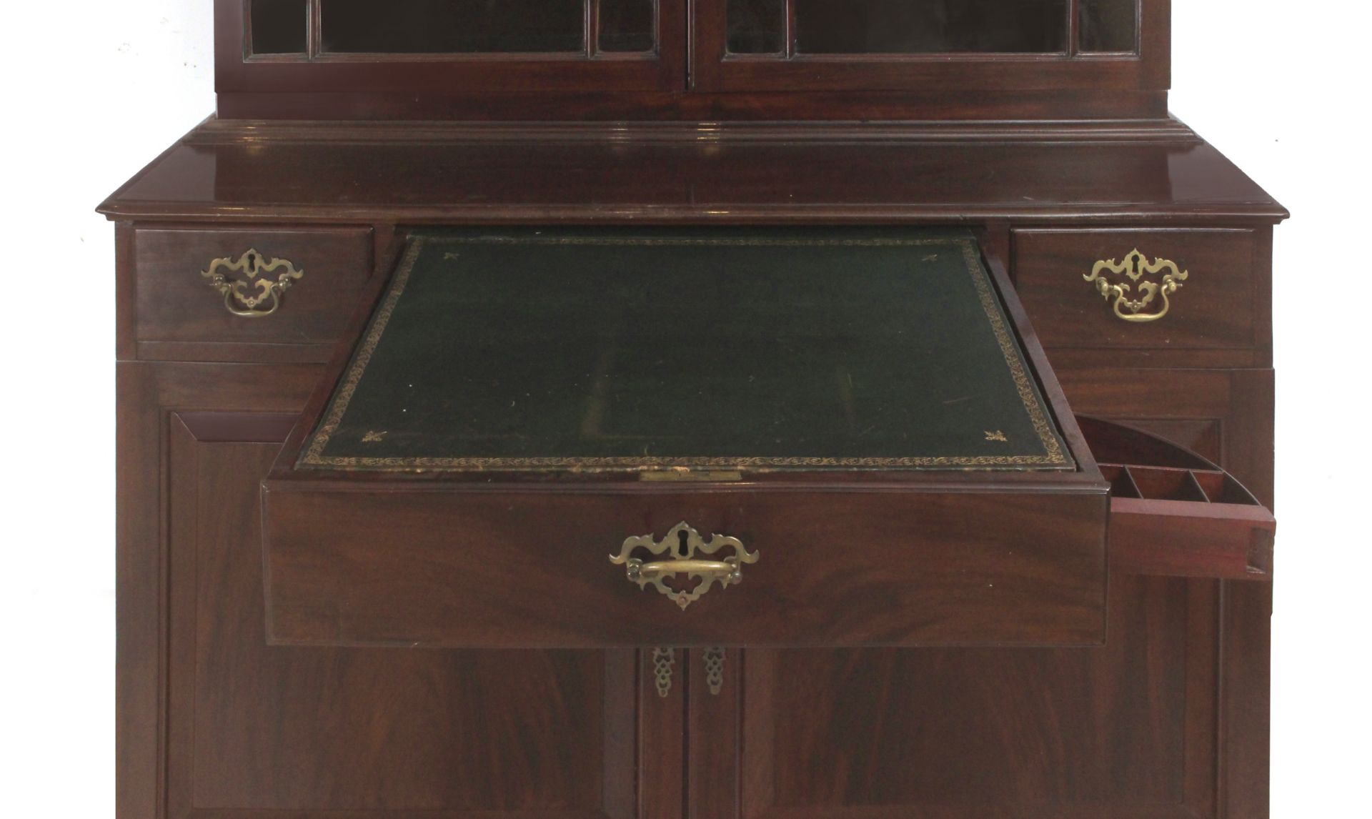 An early 19th century English mahogany writing bookcase desk from George IV period - Image 7 of 9