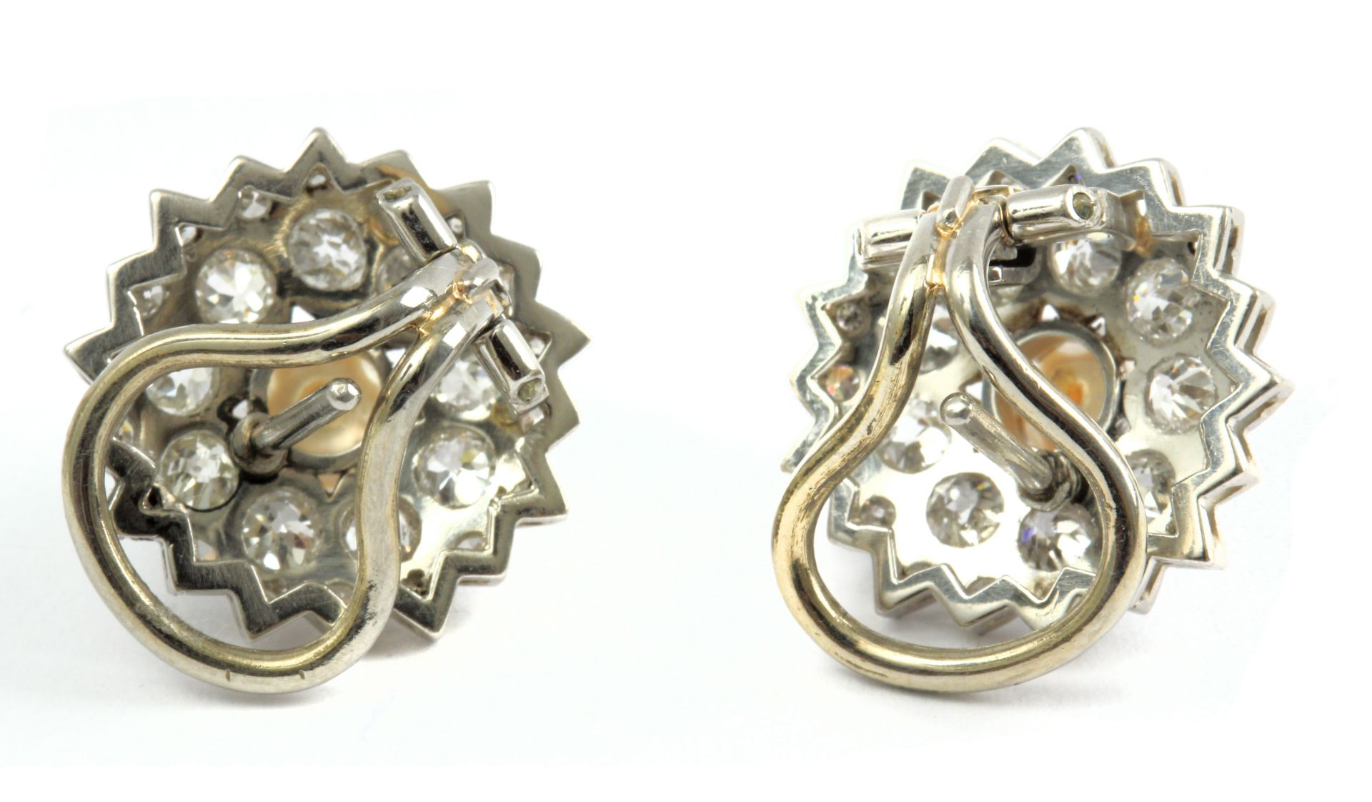 A pair of pearl and diamond cluster earrings - Image 2 of 4
