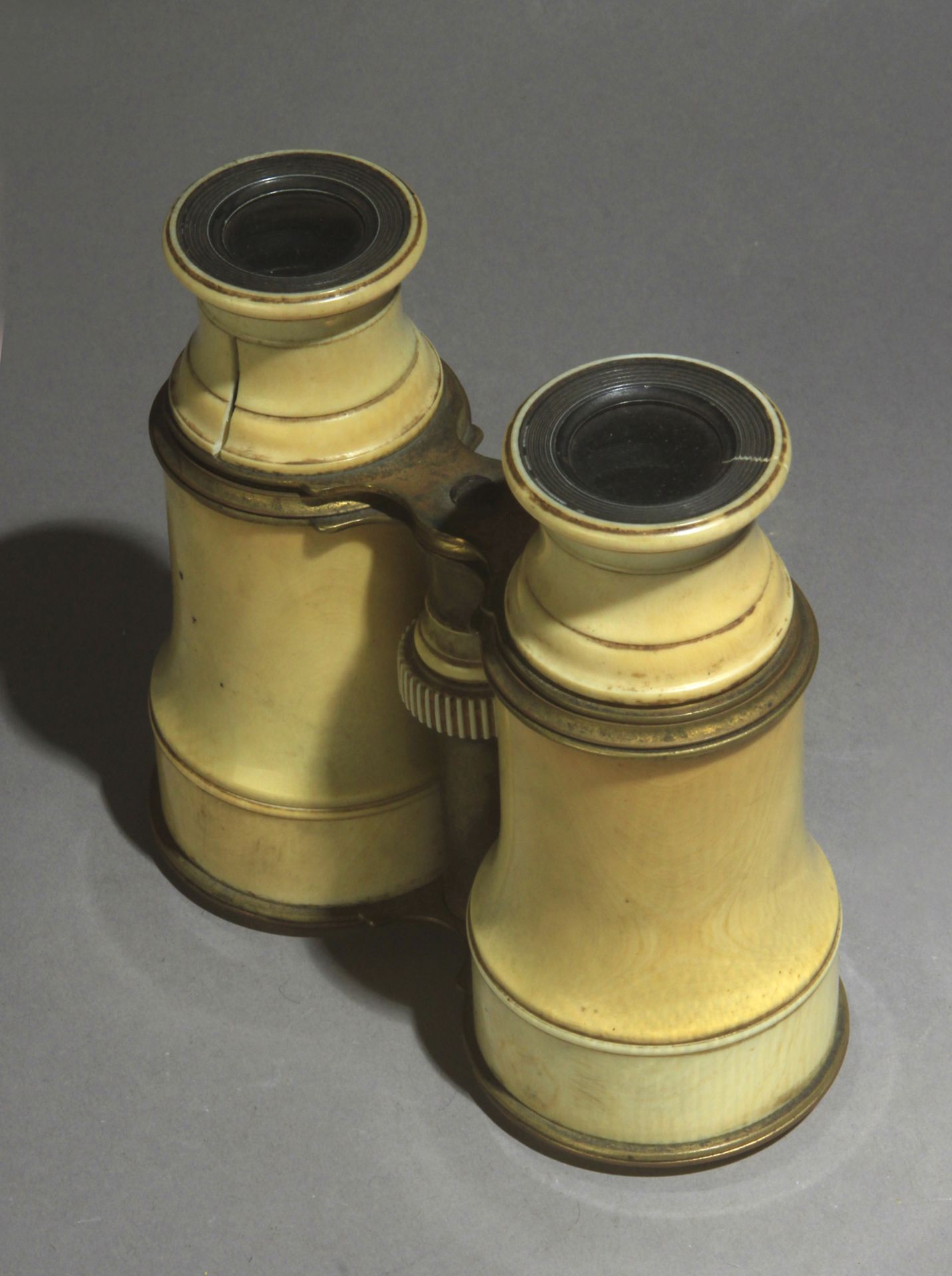 A 19th century carved elephant tusk binoculars - Image 2 of 3