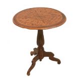 A 19th century Isabelino period walnut pedestal table