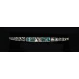 An Art-Déco diamonds and paste emeralds bracelet circa 1920