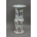 A 19th century Chinese "Gu" vase in Famille Rose porcelain