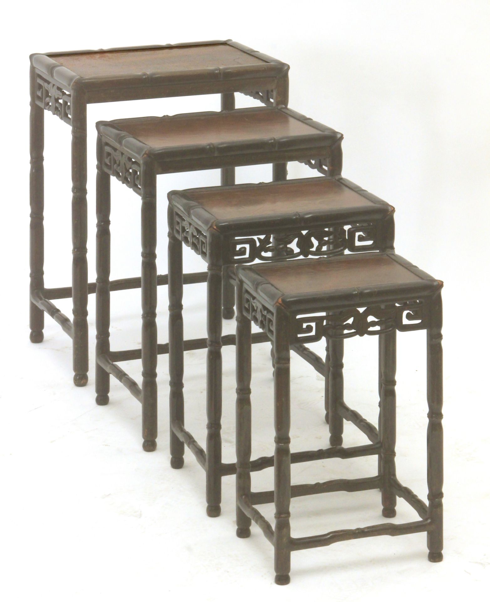 A set of four 19th century Chinese nest tables from Qing Dynasty - Image 2 of 7