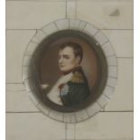 A 19th century portrait miniature of Napoleon