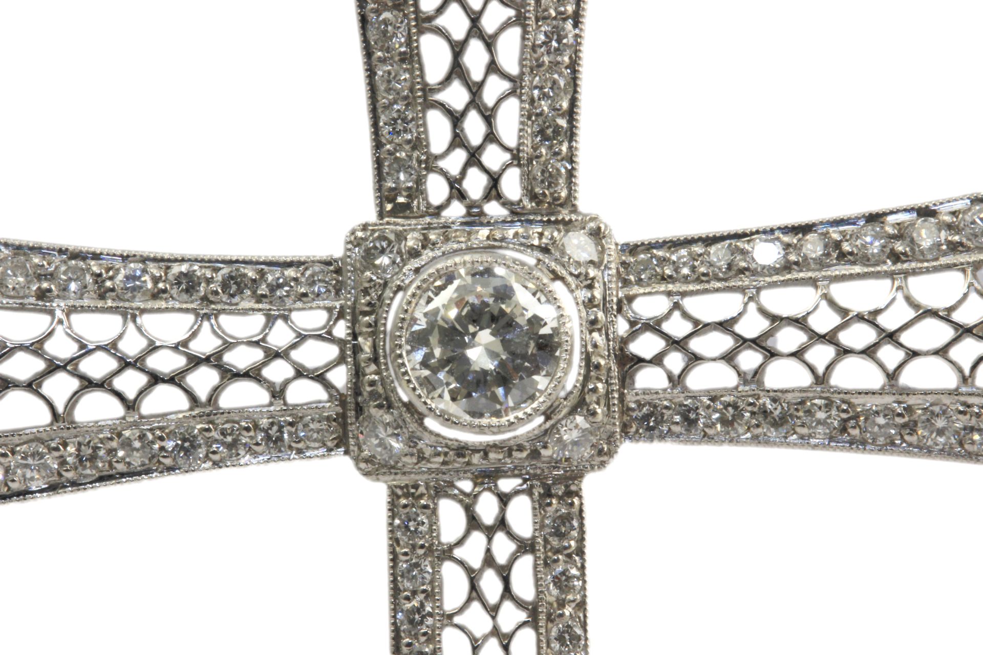 A diamond and platinum pendant cross - Image 2 of 4