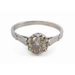 A 1,3 ct. brilliant cut Brown diamond solitaire ring