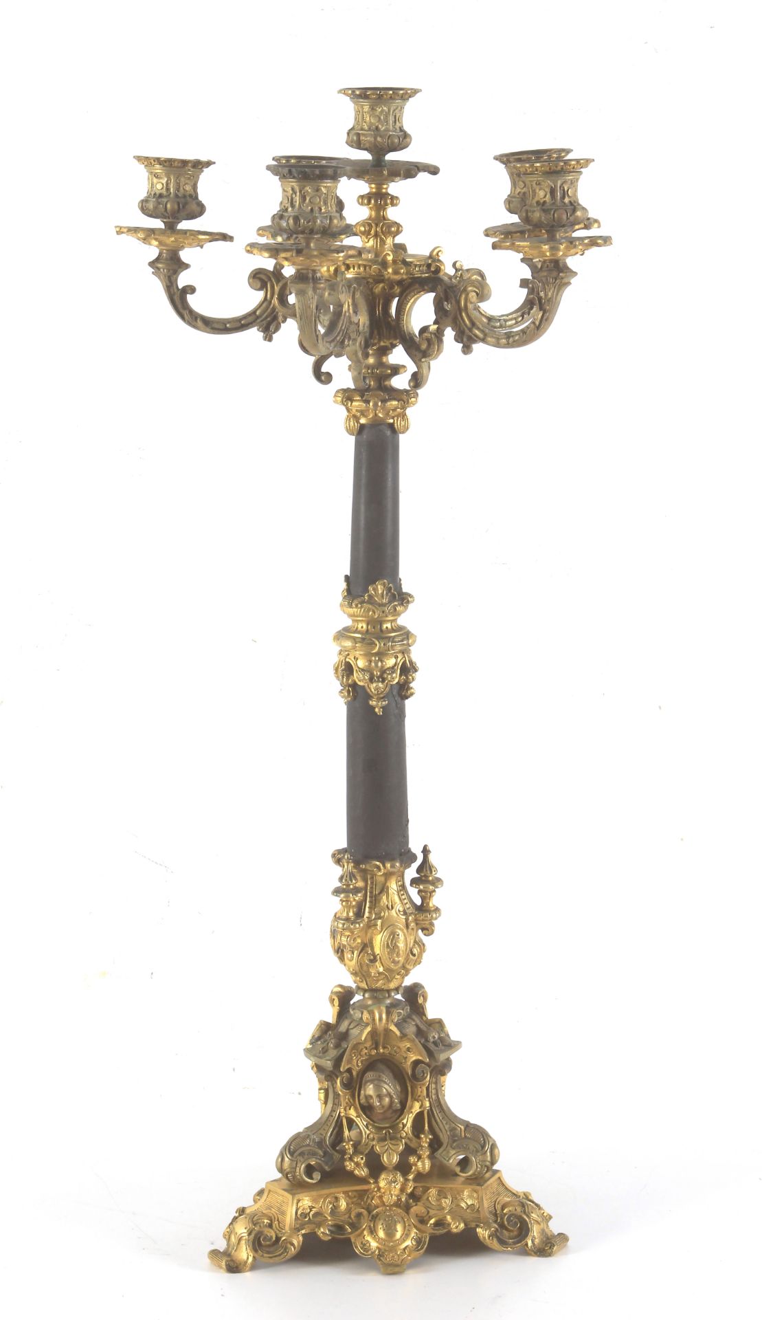 A 19th century Louis XV style French six light candelabrum