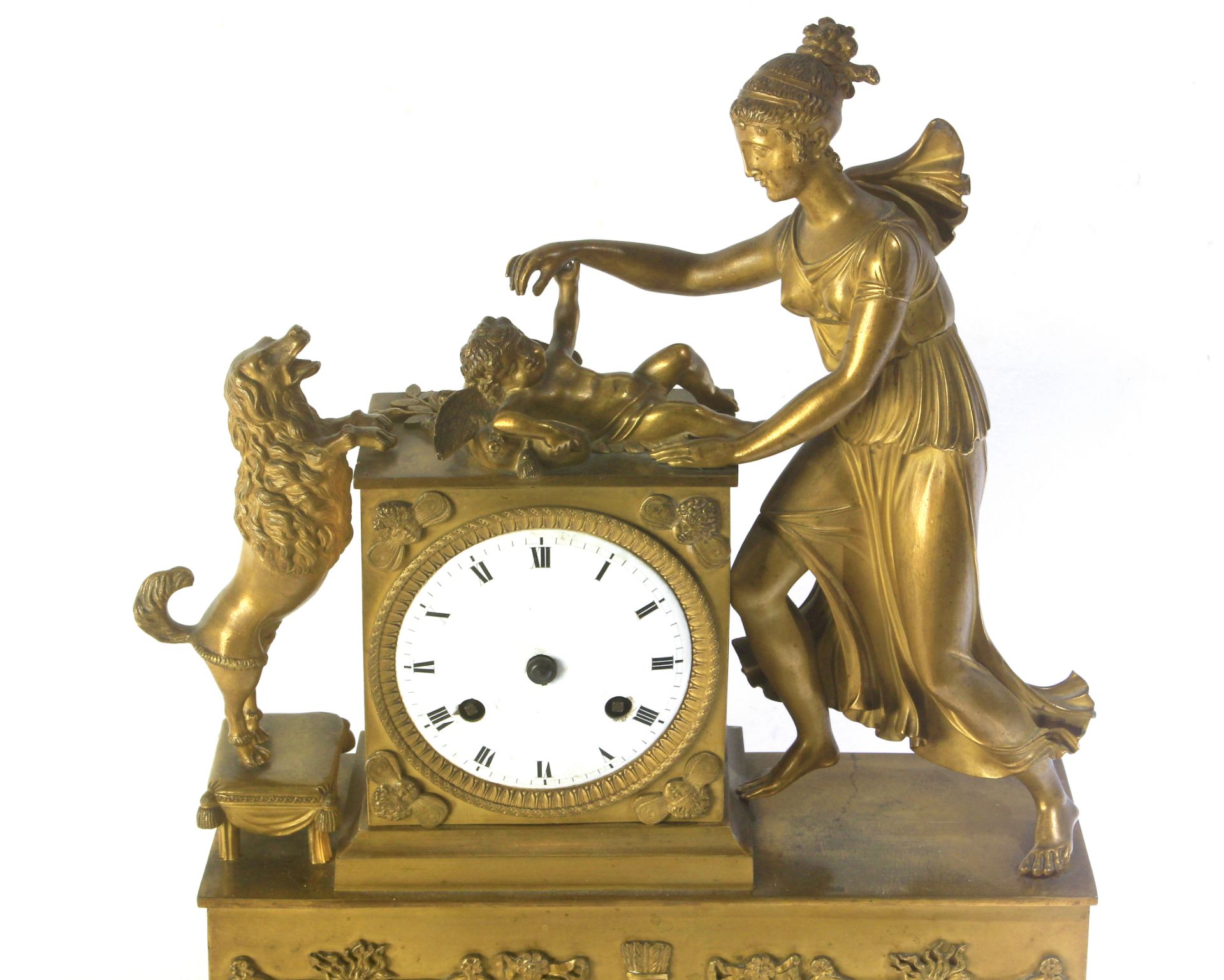 A 19th century Empire period gilt bronze mantel clock - Image 4 of 4
