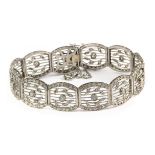 A diamond and platinum bracelet