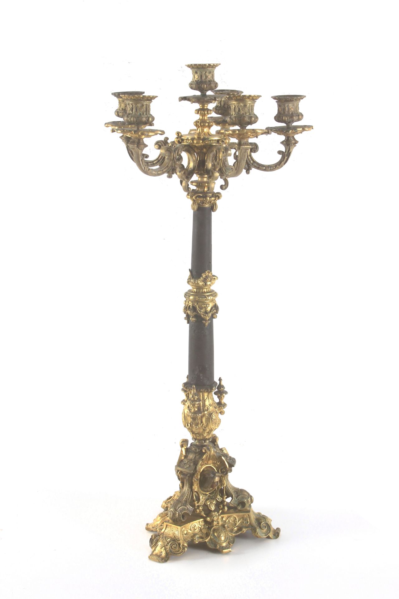 A 19th century Louis XV style French six light candelabrum - Image 7 of 8