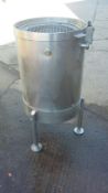 Stainless Steel Vertical Tank, on three stainless