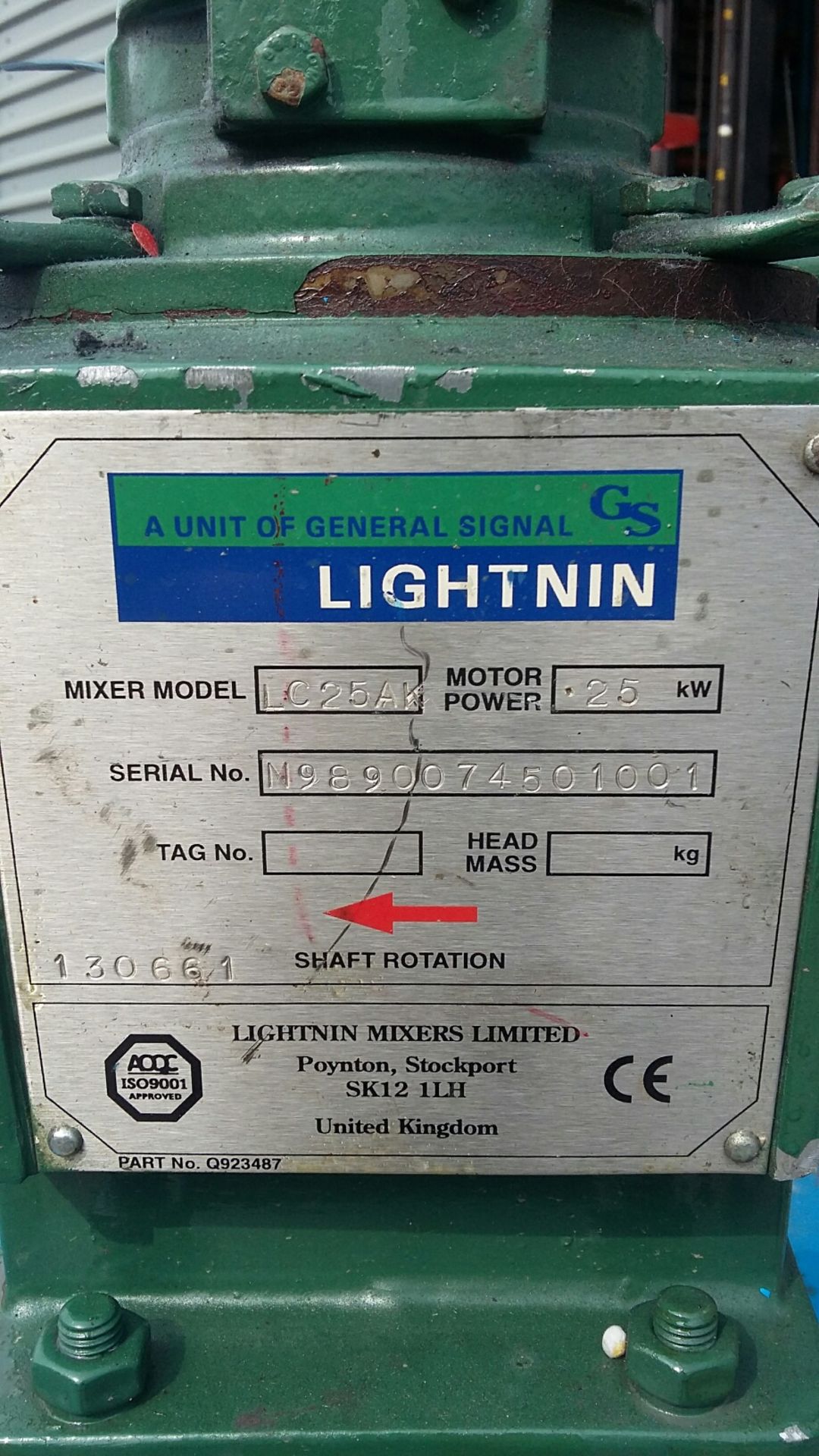 Lightnin LC25AK Air Operated Agitator Drive Head I - Image 3 of 4
