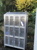 Two Stainless Steel Lockers, with 112 compartments