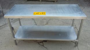 Stainless Steel Table, with one shelf, dimensions