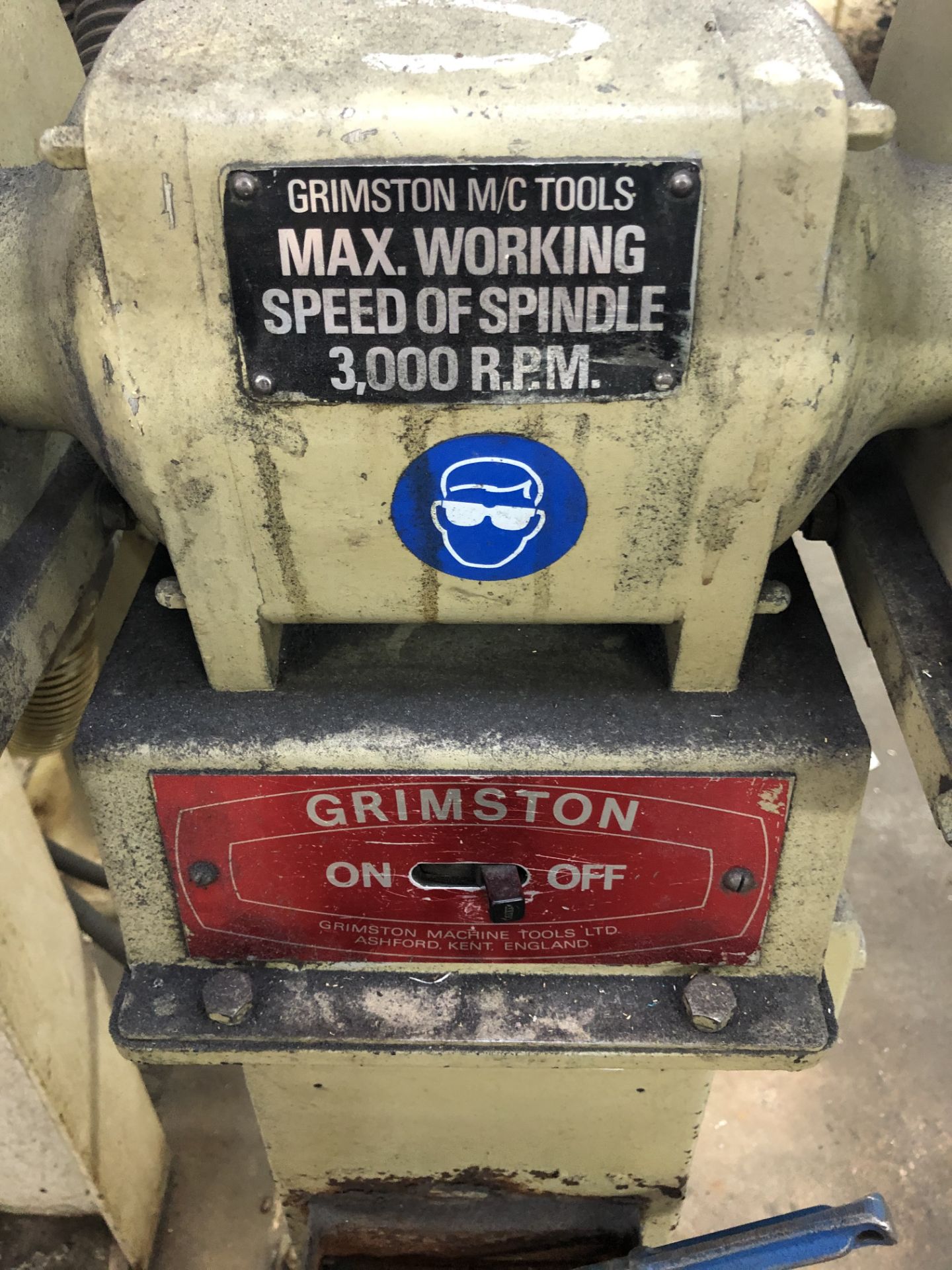 Grimston BT200 Double Ended Grinder, serial no. 8714, 440V, with flexible extraction ducting - Image 2 of 3