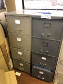 Two Steel Four Drawer Filing Cabinets