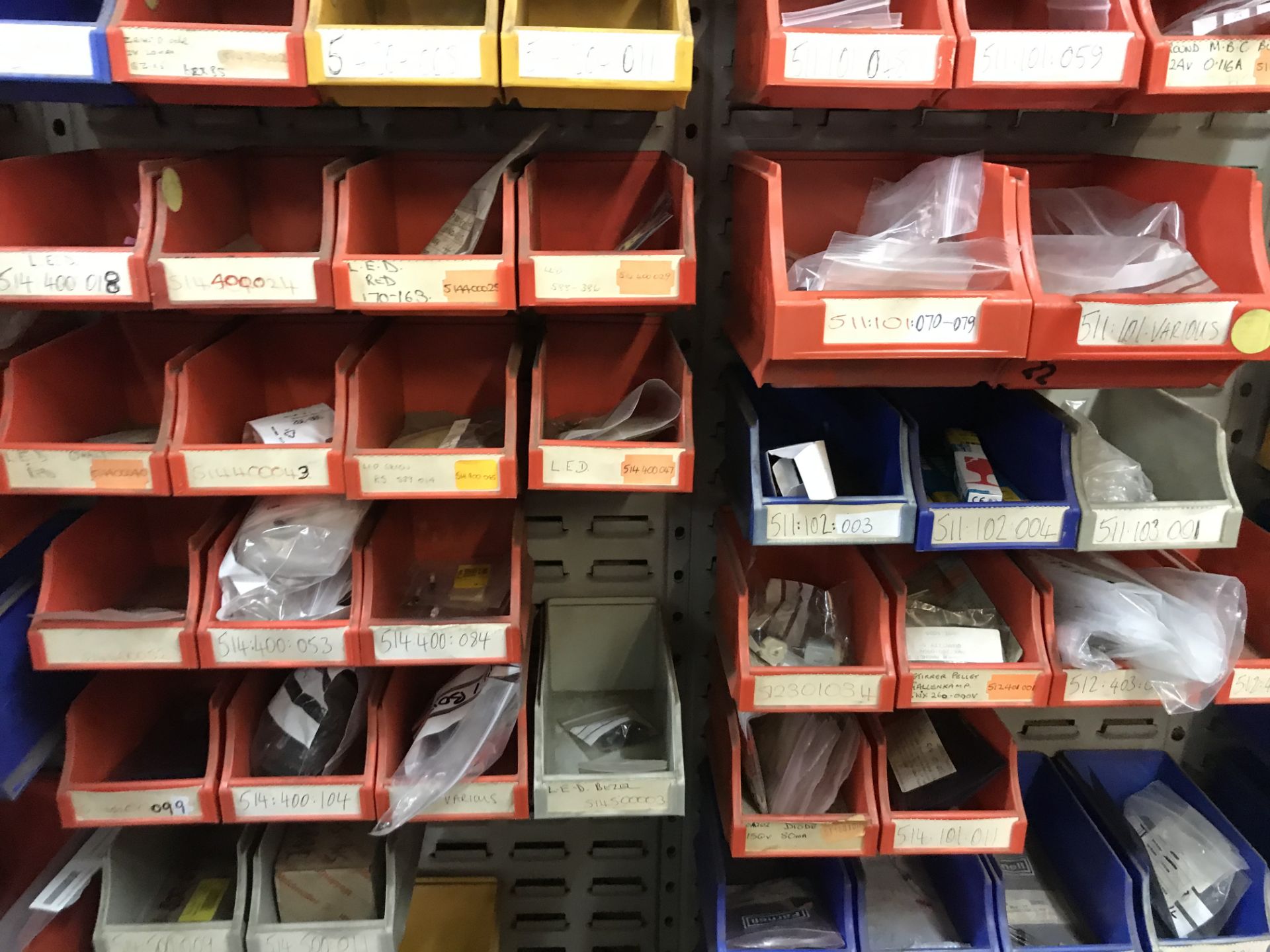 Quantity of Fastenings & Fittings, as set out in plastic stacking bins on one run of rack - Image 2 of 5