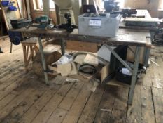 Steel Framed Bench, fitted timber top with Record 52 joiners vice, Note – This lot is located on the