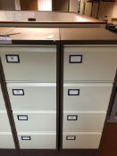 Four Steel Four Drawer Filing Cabinets