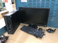 HP Pro Desk Personal Computer (hard disk formatted), with flat screen monitor, keyboard and mouse