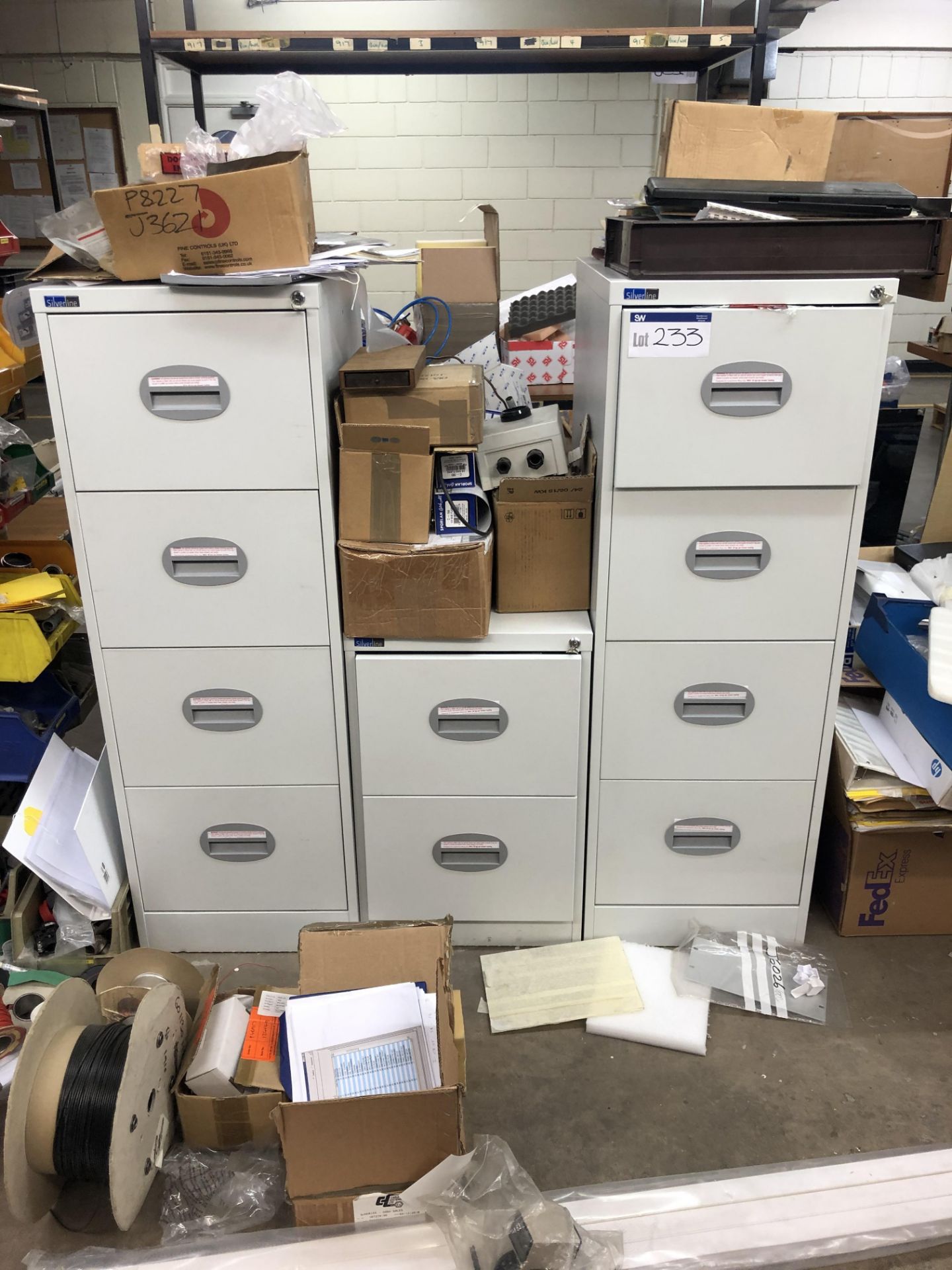 Three Silverline Steel Filing Cabinets