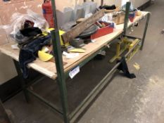 Steel Bench, with contents