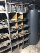 Wooden Storage Unit with contents of sheet metal