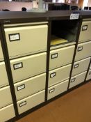 Two Steel Four Drawer Filing Cabinets (one drawer missing)