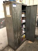 Double Door Steel Cabinet, with contents including part tins of paint (paint must be taken)