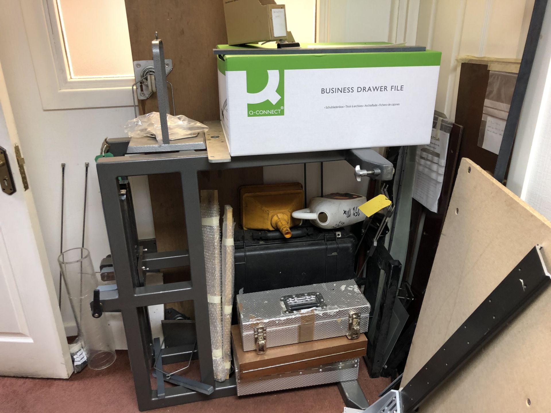 Contents of Room, including workbench, trim, plastic tubs, trolley, fastenings, fittings and stock - Image 10 of 10