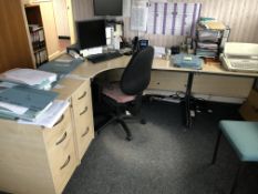 Curved Front Steel Cantilever Framed Desk, with cantilever framed table extension, two desk