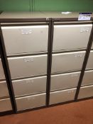 Two Steel Four Drawer Filing Cabinets