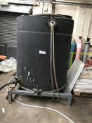 Fibreglass Water Tank, on fabricated steel stand, with hose and pump (water to be capped by