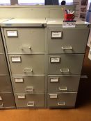 Two Steel Four Drawer Filing Cabinets