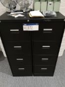 Two Black Steel Four Drawer Filling Cabinets