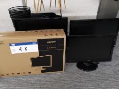 ACER KA Series 24” Monitor, with two BENQ 24” Moni