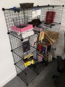 Wire Mesh Shelves, with contents