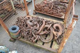 Assorted Lifting Chains & Equipment, in steel cage