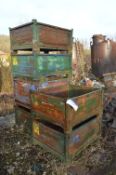 Six Steel Box Pallets, each approx. 1.1m x 900mm x