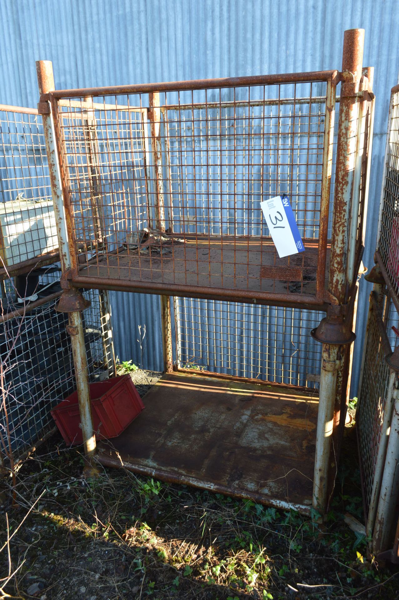 Two Steel Cage Pallets, each approx. 1.1m x 1m x 7